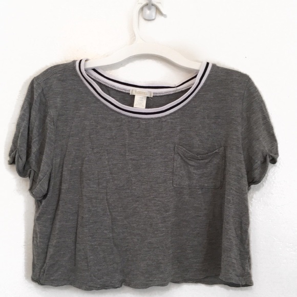 Bozzolo Tops - GRAY CROP TOP